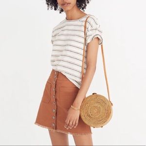 Madewell tan high waist skirt